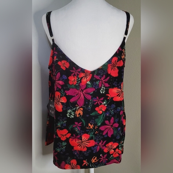 AVA & VIV MULTI FLORAL SUMMER TOP SZ: 3X, XXL - Picture 3 of 9